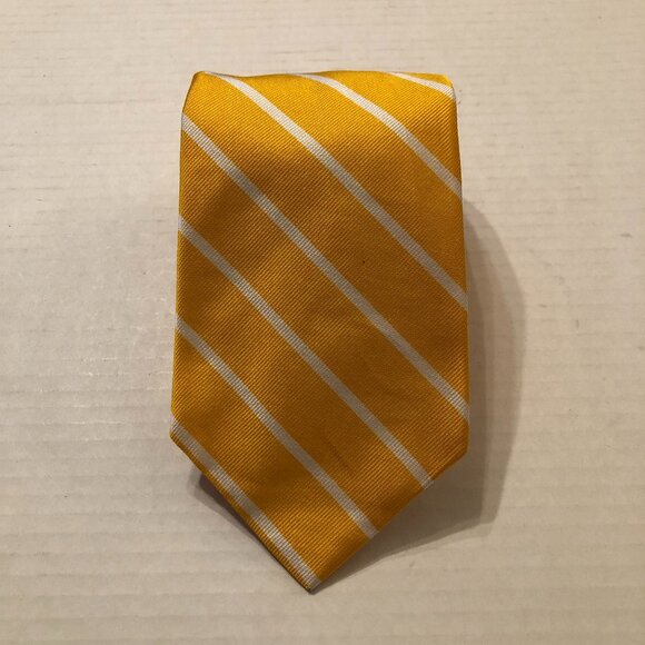 BROOKS BROTHERS MEN'S NEW ORANGE SILK TIE3 3/4
